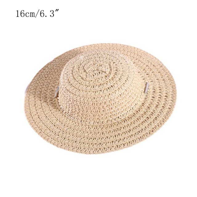 Fashion Pet Woven Straw Hat for Cat Sun Hat Sombrero for Small Dogs and Cats Beach Party Straw Costume Accessories to Act Cute