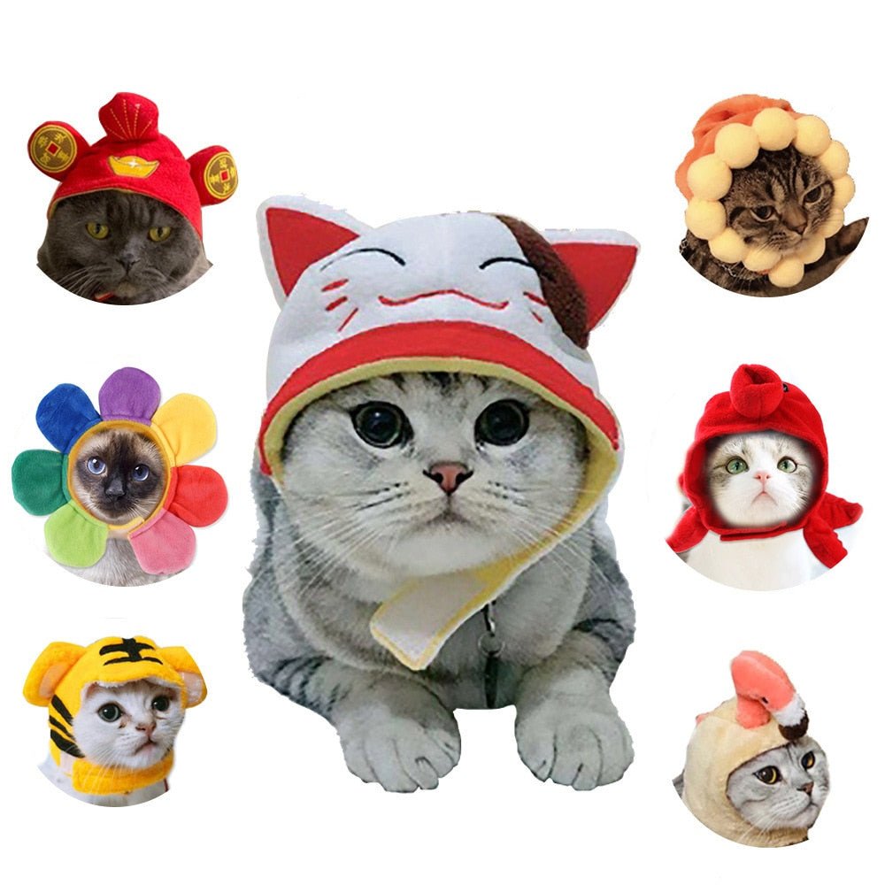 Funny Hat for Cat Sunflower Dress Up Costume Pet Hat Christmas Cosplay Keep Warm Headwear Dogs Hats Puppy Accessories for Cats