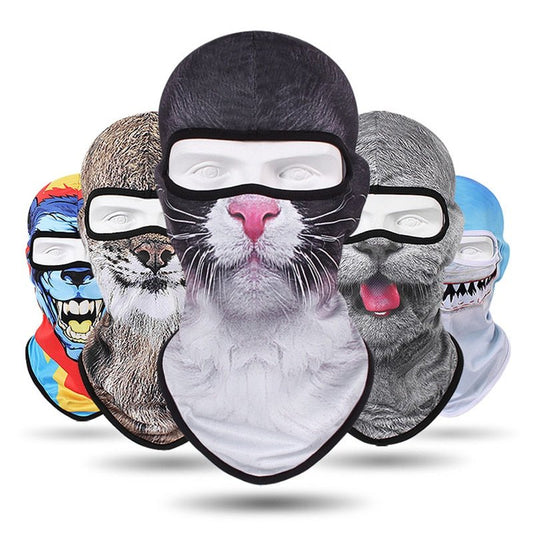 New 3D Cat Dog Cute Animal Balaclava Motorcycle Motocross Moto Skiing Snowboard Hat Helmet Liner Biker Face Cap Cycling Headgear