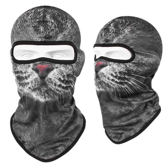 New 3D Cat Dog Cute Animal Balaclava Motorcycle Motocross Moto Skiing Snowboard Hat Helmet Liner Biker Face Cap Cycling Headgear