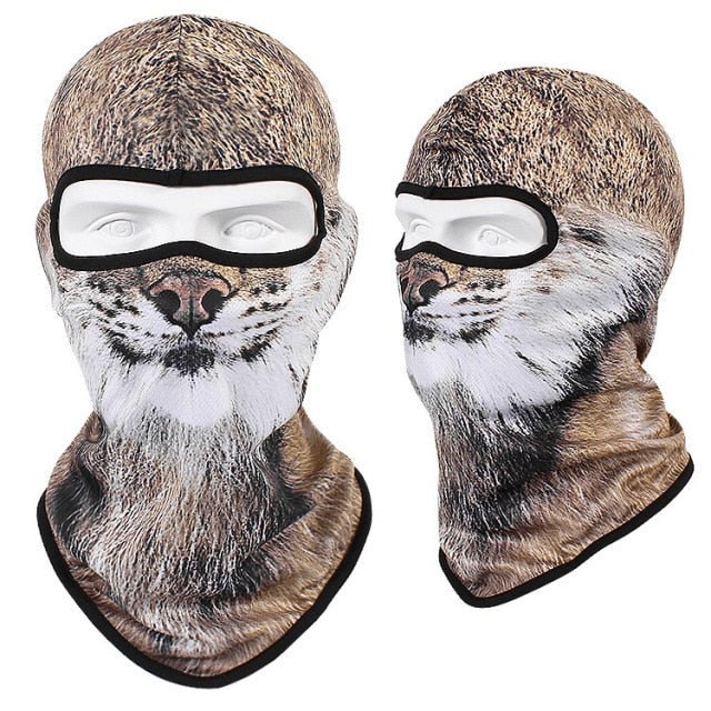 New 3D Cat Dog Cute Animal Balaclava Motorcycle Motocross Moto Skiing Snowboard Hat Helmet Liner Biker Face Cap Cycling Headgear