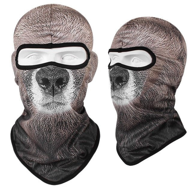 New 3D Cat Dog Cute Animal Balaclava Motorcycle Motocross Moto Skiing Snowboard Hat Helmet Liner Biker Face Cap Cycling Headgear