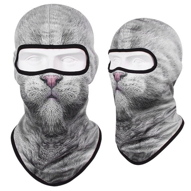 New 3D Cat Dog Cute Animal Balaclava Motorcycle Motocross Moto Skiing Snowboard Hat Helmet Liner Biker Face Cap Cycling Headgear