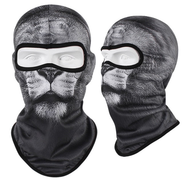 New 3D Cat Dog Cute Animal Balaclava Motorcycle Motocross Moto Skiing Snowboard Hat Helmet Liner Biker Face Cap Cycling Headgear