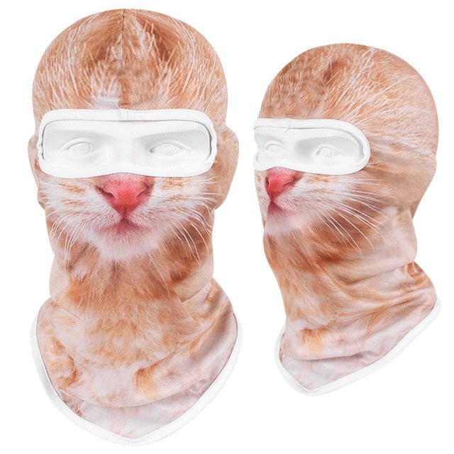 New 3D Cat Dog Cute Animal Balaclava Motorcycle Motocross Moto Skiing Snowboard Hat Helmet Liner Biker Face Cap Cycling Headgear